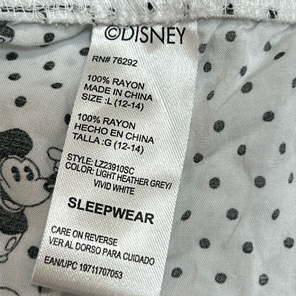 Large Disney pajama shorts Mickey Mouse polka dot lightweight sleep - Picture 3 of 3